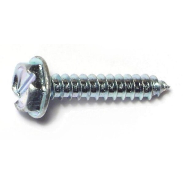 Midwest Fastener Sheet Metal Screw, #6 x 3/4 in, Zinc Plated Steel Flange Hex Head Slotted Drive, 100 PK 02913 - main